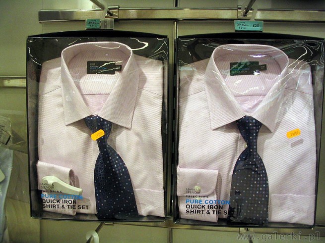 Przeceny zimowe w Marks & Spencer - koszula bawełniana(100%) z krawatem za 79PLN